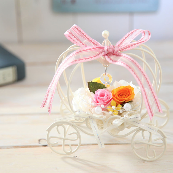 Ana-アナ-】かぼちゃの馬車/プリザーブドフラワー/完成品 リングピロー