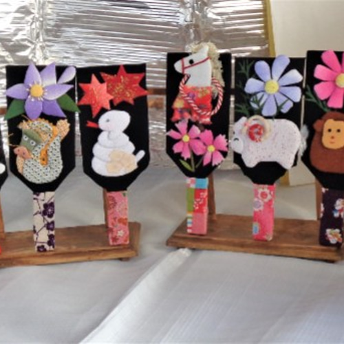 ハンドメイド　お正月　羽子板　編みぐるみ　インテリア ハンドメイド お正月 羽子板 編みぐるみ インテリア 季節・年中行事