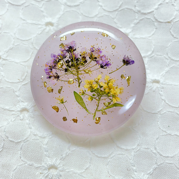 白紫お花ヘアゴム＆ポニーフック 2枚目の画像