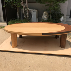 楕円こたつテーブル150日本製・ヒーター付き 1枚目の画像