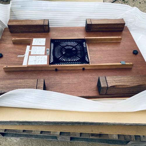 こたつテーブルウォールナット皮付き120日本製・ヒーター付き こたつ