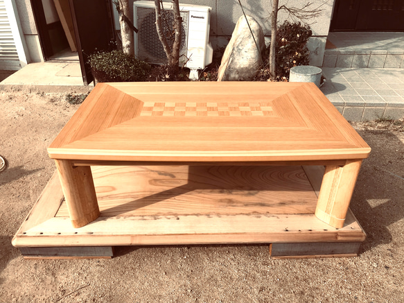 リビングこたつナラ市松80角日本製・ヒーター付き リビングこたつナラ市松80角日本製・ヒーター付き