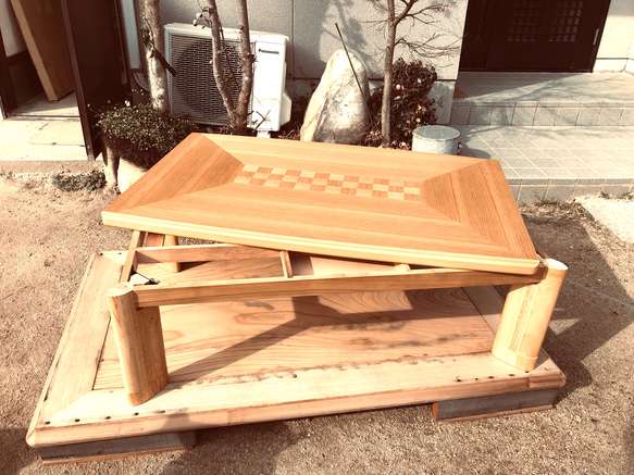 リビングこたつナラ市松80角日本製・ヒーター付き こたつ特集 - お弁当