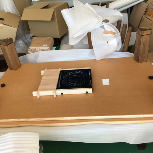 大型こたつテーブルウォールナット皮付き150日本製・ヒーター別売り