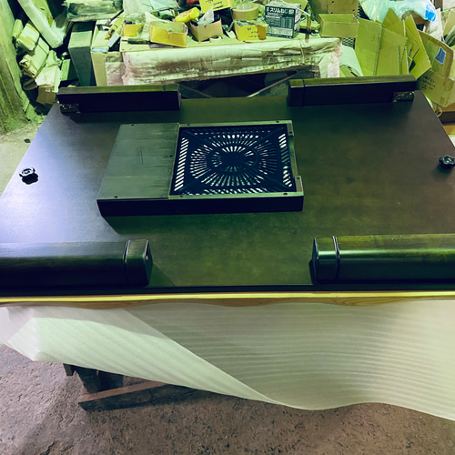 こたつウォールナット皮付き120折りたたみ脚日本製・ヒーター付き