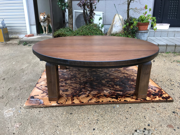 大型丸こたつウォールナット105丸日本製・ヒーター別売り 大型こたつテーブルウォールナット105丸日本製・.ヒーター別売り