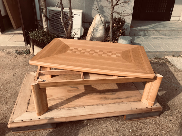 こたつテーブルナラ市松135日本製・ヒーター付き こたつテーブルナラ市松135日本製