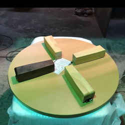 かわいいリビングテーブル折れ脚90丸日本製 3枚目の画像