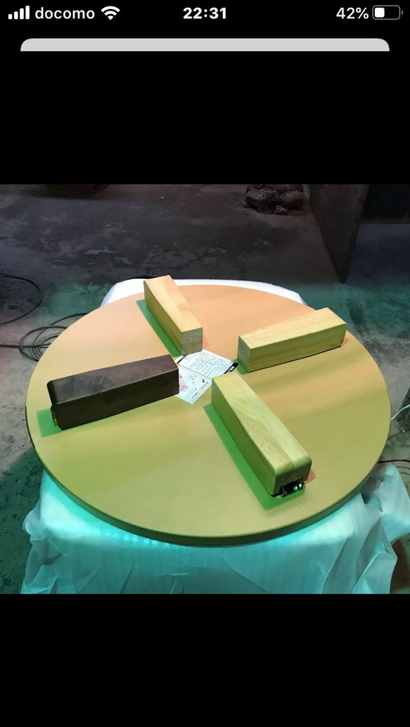 かわいいリビングテーブル折れ脚90丸日本製 3枚目の画像