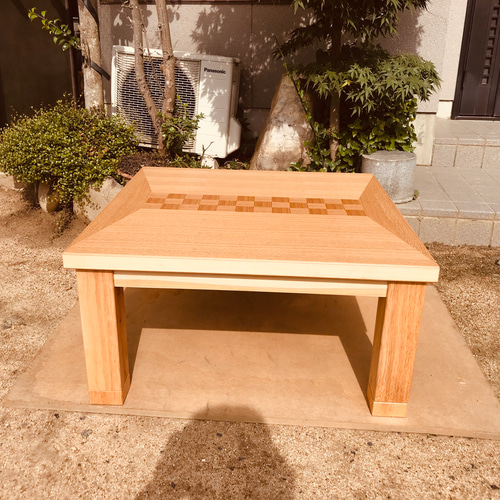 大型こたつナラ市松135日本製・ヒーター別売り 大型こたつナラ市松135日本製・ヒーター別売り