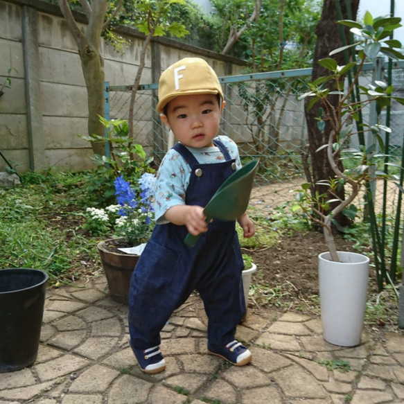 デニムのサロペット  生成り 7枚目の画像