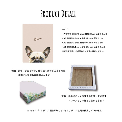 うちの子 ひょっこり キャンバスパネル ポートレート (犬 猫 ペット  