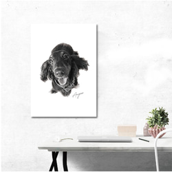 "うちの子" ポートレート ポスター   (犬 猫 ペット肖像画 似顔絵 フォトアートポスター) 4枚目の画像