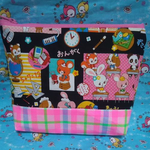 昭和レトロアニマル♥はいから横町♥ピンクス ファスナーポーチ はい  
