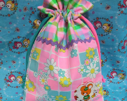 K-4ハニーチューン♥巾着袋ピンクスpinks パッチワーク