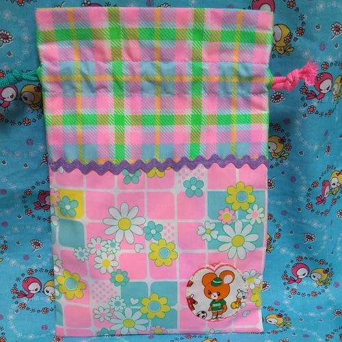 K-4ハニーチューン♥巾着袋ピンクスpinks パッチワーク