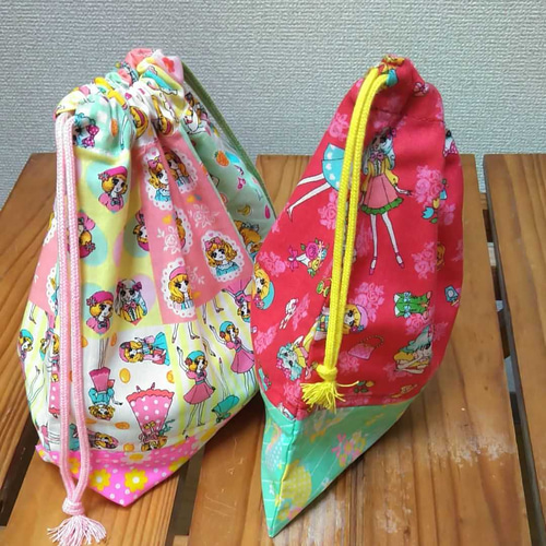 レトロ ☆アニマル ランチョンマット お弁当袋 コップ袋 ハンドメイド レトロ ☆アニマル ランチョンマット お弁当袋 コップ袋 ハンドメイド