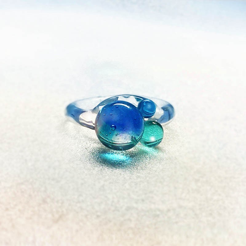 （白） 海の思い出リング サイズフリー 一点もの