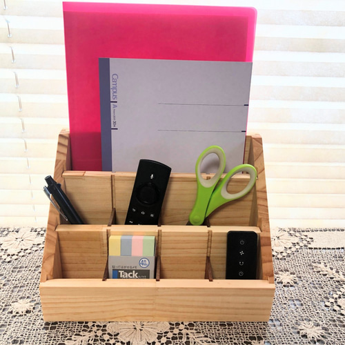 マホガニー製 デスクオーガナイザー 未使用 木製 印鑑 メモ ペン立て