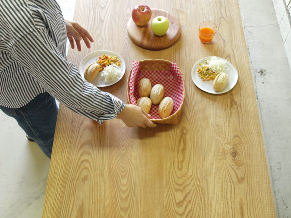 ダイニングテーブル 無垢板 ホワイトアッシュ 001 横150ｃｍ 宮崎 無垢家具 広葉樹家具 1枚目の画像