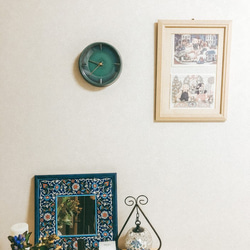 陶器の壁掛け時計　GLAZED CLOCK　青なまこ釉 6枚目の画像