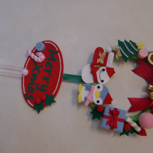 SHIDO-RICO フェルトで作るクリスマスリース 型紙＆レシピ 型紙 Shido