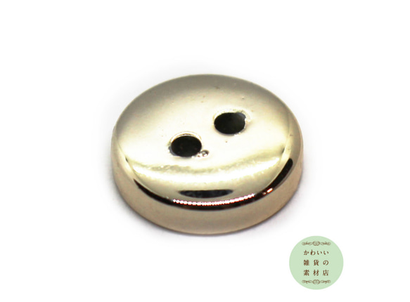12mm ホワイトとライトゴールドの縁どりの丸い小さい2穴ボタン（ラウンド）6個セット #BU-0009 3枚目の画像