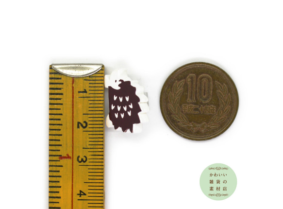 ハリネズミ（はりねずみ）のウッドボタン（木製/ナチュラル/チャーム）10個セット #BUW-0001 4枚目の画像