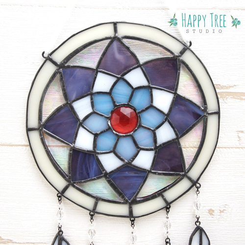 ご予約可 ステンドグラス製 ツインバードのサンキャッチャー ご予約可