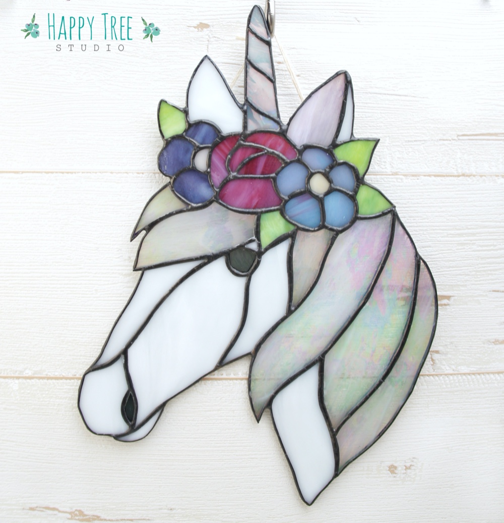 ステンドグラス Woodlands Unicorn ユニコーン グラスマスターズ ステンドグラス Woodlands Unicorn ユニコーン グラスマスターズ