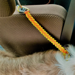 車や犬に便利な両側フックロープ（オレンジ） 4枚目の画像
