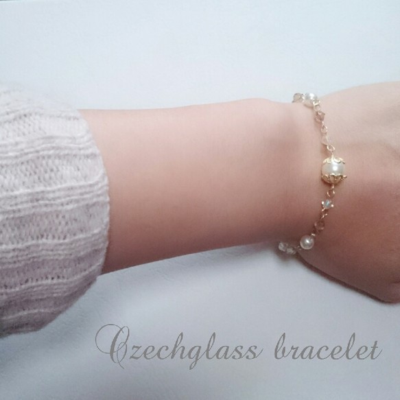 Czechglass bracelet【 brown 】 2枚目の画像