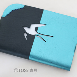 道中安全ツバメパスケース　TSUBAME PASS HOLDER　①TQS/青貝 1枚目の画像