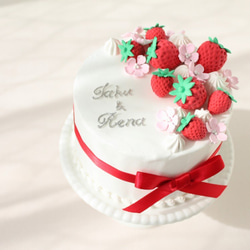 桜と苺のバースデーケーキ（メッセージ入り） 5枚目の画像