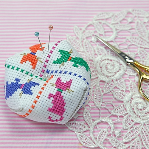 ハンドメイドko 1枚の布だけでできる！クロスステッチのビスコーニュキット〈ねこ〉No