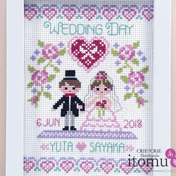 クロスステッチキット♥結婚記念日のミニフレーム♥No.711 2枚目の画像