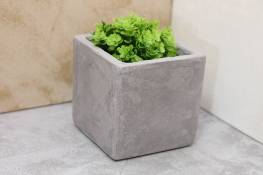 観葉植物用鉢「グレー」W104㎜×D104㎜ モールテックス 植木鉢