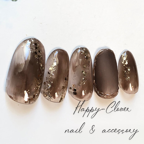 brown ニュアンス ネイルチップ ニュアンスブラウン♡ネイルチップ227 ネイルチップ（つけ爪