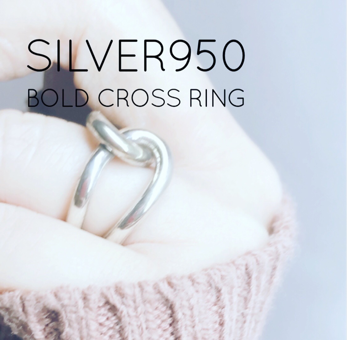 受注制作 silver950 bold cross ring