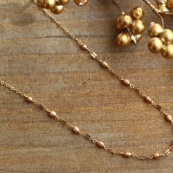 K14gf橙金淡水珍珠和半長項鍊 第1張的照片