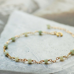 海辺の風】14kgf アクアマリン、ブルーカラーの天然石ブレスレット ac