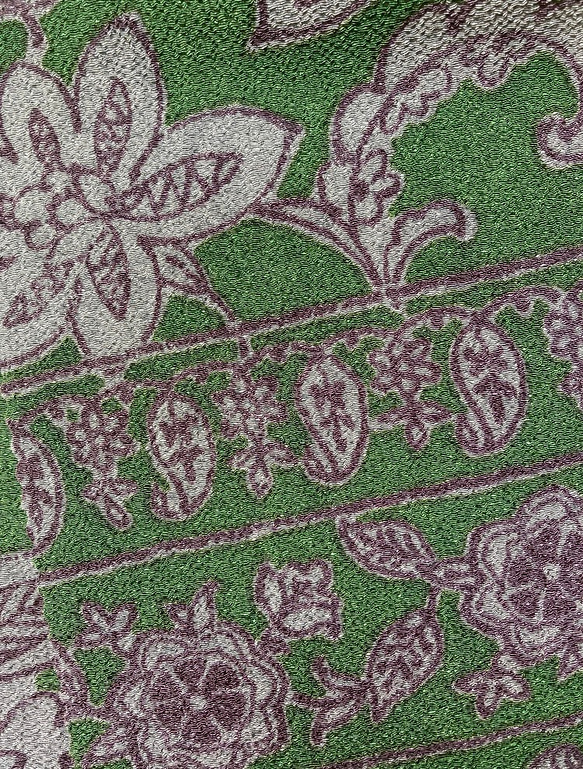 ひでや工房半衿・半襟「花柄（緑）」 3枚目の画像
