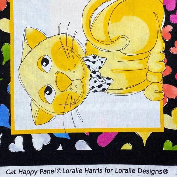 USAコットン　ロラライ・ハリスパネル   Cat Happy Panel   LH27  ~58㎝単位カット〜 10枚目の画像