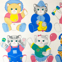 USAコットン　V.I.P.  ヴィンテージ  Baby Cats  V26   布幅１１０×９０㎝ 5枚目の画像