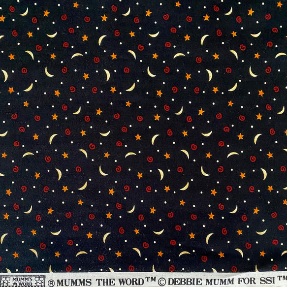 USAコットン　ヴィンテージ　デビー・マム　moon &star   SSI38  布幅５５㎝ 6枚目の画像