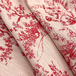 ヨーロッパ　ジャガード織り　トワル・デュ・ジョイ　赤   F5 9枚目の画像