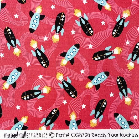 USAコットン  Michael miller マイケルミラー　Ready Your Rockets  mi8 6枚目の画像