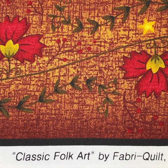 USAコットン ヴィンテージ Classic Folk  アメリカンフォークアートパネル  FQ5 8枚目の画像