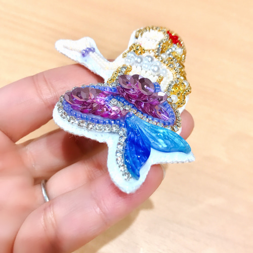 人魚デザイン ブローチ&ピアスセット