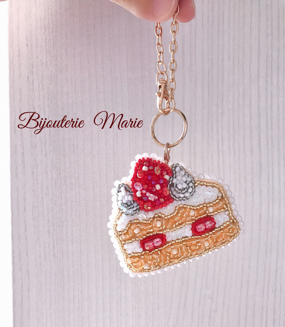 ビーズ刺繍 スイーツバッグチャーム✳︎昔ながらのショート